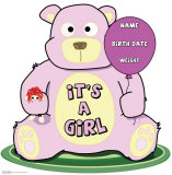 It's A Girl Teddy Bear Stand Up