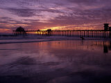Pier at Sunset, Huntington Beach, CA Photographic Print by Michele Burgess