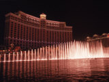 The Bellagio with Fountains at Night, Las Vegas, NV Photographic Print by Michele Burgess