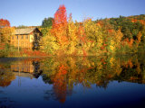 Autumn Foliage and Lake, the Berkshires, MA Photographic Print by Kindra Clineff