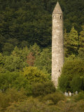 Ireland, Tower in Glendalough Photographic Print by Keith Levit