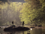 Father and Son Fly-Fishing, Deerfield River, MA Photographic Print by Kindra Clineff