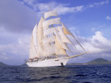 Star Clipper, 4-Masted Sailing Ship Fotografisk tryk af Barry Winiker