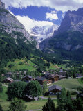 Lodges in Valley, Grindewald Alps, Switzerland Photographic Print by Tomas del Amo