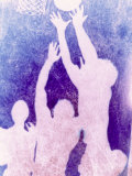 Silhouette of Basketball Game Photographic Print by Lonnie Duka