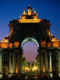 Statue at Night, Portugal Photographic Print by Peter Adams