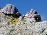Hands Holding Onto Cliff, Djin Needle, CA Photographic Print by Greg Epperson