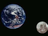 Earth and the Moon Seen from Space Photographic Print by Arnie Rosner