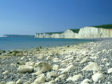 View East from Birling Gap of Seven Sisters Chalk Cliffs, Sussex, UK Photographic Print by Ian West