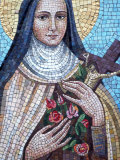 Mosaic Depicting Saint Holding Crucifix, Italy Photographic Print by Doug Mazell