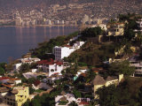Cliffside Homes on Acapulco Bay, Mexico Photographic Print by Walter Bibikow