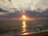 Sunset Over Beach Photographic Print by Rick Bostick