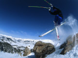 Downhill Skier Leaping Through the Air Photographic Print by Flip McCririck