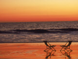 Silhouette of Two Chairs on the Beach Photographic Print by Mitch Diamond