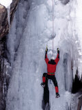 Ice Climber Ascending Wall Photographic Print by Don Grall