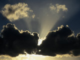 Sunbeams Radiating from Clouds Photographic Print