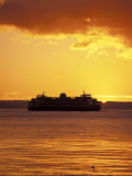 Ferry Ship in the Evening Photographic Print