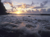 Ocean Waves at Sunset Photographic Print
