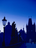Old Town and Tower, Charles Bridge, Cent Bohemia Photographic Print by Walter Bibikow