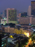 Central Bangkok, Dusk, Thailand Photographic Print by Walter Bibikow