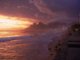 Beach at Sunset, Rio de Janeiro, Brazil Photographic Print by Jeff Dunn