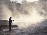 Man Fly-Fishing in Contoocook River, Henniker, NH Photographic Print by David White