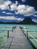 Scenic Dock off Motu Tapu, Bora Bora Photographic Print by Barry Winiker