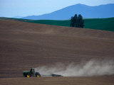 Tractor in Field Photographic Print