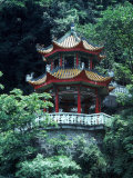 Pavilion Overlooking River Li, Yangshou, China Photographic Print
