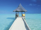Maldives, Pier and Ocean Photographic Print by Peter Adams