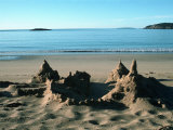 Sand Castle on Beach, Maine Coast, ME Fotografie-Druck von Dennis Lane