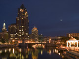 100 E. Wisconsin Building, Downtown from Riverwalk Photographic Print by Walter Bibikow