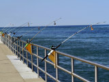 Fishing Poles Along St. Clair River, Port Huron, MI Photographie par Dennis Macdonald
