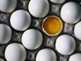Cracked Egg in the Middle of Other Eggs Photographic Print by Mitch Diamond