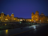 Plaza De Armas at Night, Peru Photographic Print