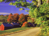 Red Barns Along Countryside, Vermont Photographic Print by Russell Burden