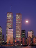 World Trade Center and Moon, NYC Fotografie-Druck von Rudi Von Briel