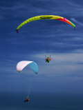 Two Paragliders Against the Sea and Sky Photographic Print