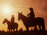 Cowboys at Sunset Photographic Print