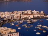 Mykonos Town at Sunset, Mykonos, Greece Photographic Print by Walter Bibikow