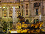 Plaza Cibeles at Night, Madrid, Spain Photographic Print by Peter Adams