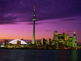 Toronto Skyline at Night, Canada Fotografisk tryk af Jim Schwabel