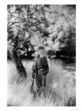 Statue in a Lincolnshire Garden, England Giclee Print by Simon Marsden