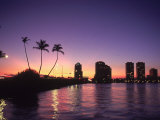 Skyline and Sunset, West Palm Beach, FL Fotografie-Druck von Robin Hill