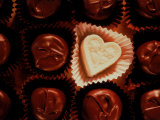 Heart White Chocolate with Dark Chocolates Photographic Print by Ellen Kamp