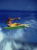 Man Surfing In Maui, HI Stampa fotografica