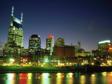 Skyline with Reflection in Cumberland River Photographic Print by Barry Winiker