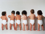 Babies in Diapers Photographic Print