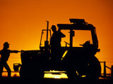 Men with Tractor Photographic Print