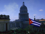 Flag and Capitol Building, Havana, Cuba Photographic Print by Tim Lynch